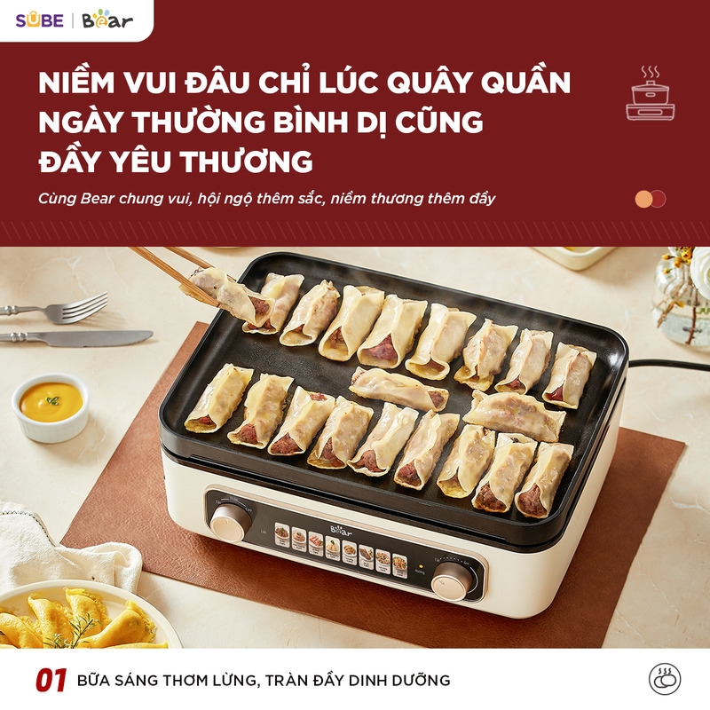 [SALE 20/10] Nồi lẩu nướng đa năng Bear 4L GR-5H22R83